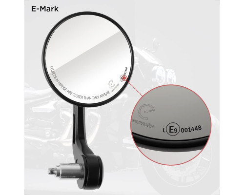 Дзеркало заднього виду для мотоцикла 360° Evermotor для керма 22 мм (5021)