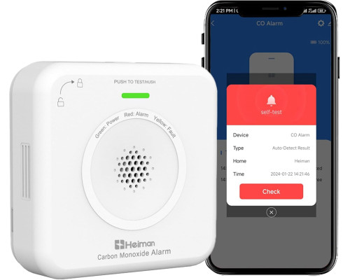 Розумний детектор чадного газу CO HEIMAN WS-725ES WLAN Wi-Fi (0069)