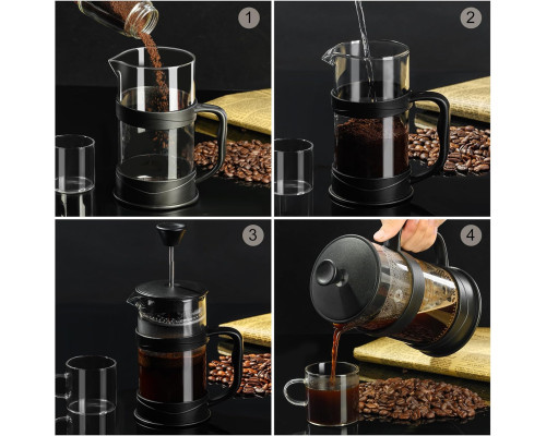 Кавоварка/френч-прес PARACITY Coffee Press 1000 мл з 3 фільтрами (5120)