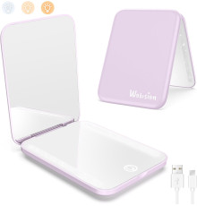 Дзеркало для макіяжу WOBSION MR-L2307C-Violet FR з підсвічуванням, з 1/3-кратним збільшенням для жінок, фіолетовий (0047)