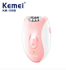 Портативний електричний епілятор Kemei KM-189B USB-акумуляторна жіноча бритва для ніг та бікіні, рожево-білий (0139)