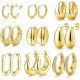 9 пар маленьких золотистих сережок-кілець JWBE-YZ-ER99-GoldHoop (5186)