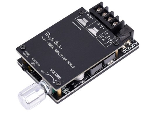 Аудіопідсилювач TPA3116 2.0 2х50Вт/Bluetooth 5.0/AUX ZK-502C (0165)