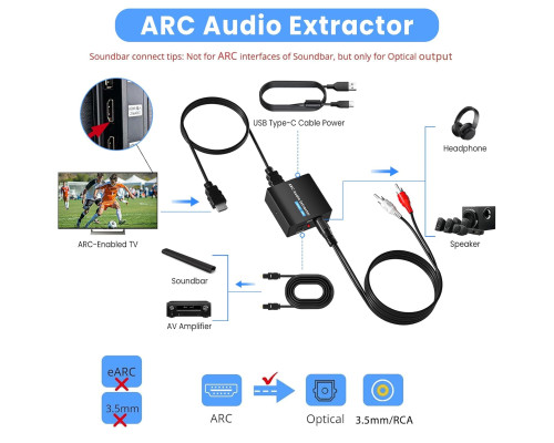 Аудіоадаптер AMANKA mo-92 HDMI ARC 192 кГц ARC (3177)