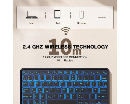 Бездротова клавіатура CACOE K08BT для iPad/Samsung/Lenovo/Windows (2167)
