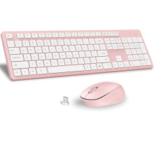 Комплект бездротової клавіатури та миші LeadsaiL K786-PINK (4175)