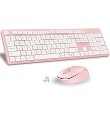 Комплект бездротової клавіатури та миші LeadsaiL K786-PINK (4175)