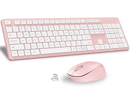 Комплект бездротової клавіатури та миші LeadsaiL K786-PINK (4175)