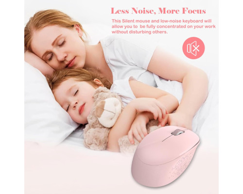 Комплект бездротової клавіатури та миші LeadsaiL K786-PINK (4175)