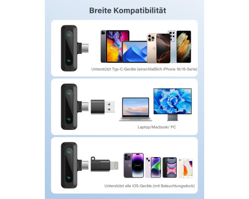 Бездротовий петличний мікрофон WARM BOX J3 для iPhone/iPad (4180)