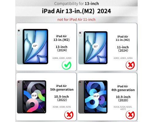 Чохол EasyAcc для iPad Air 13 дюймів M3 2025 / M2 2024 (2058)