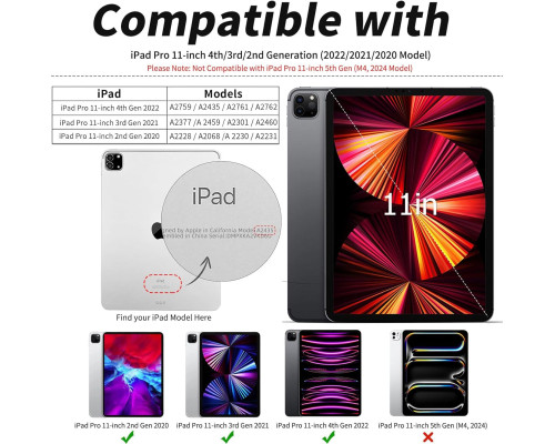Чохол ZOYU для iPad Pro 11 дюймів 4-го/3-го/2-го покоління 2022/2021/2020 (2045)