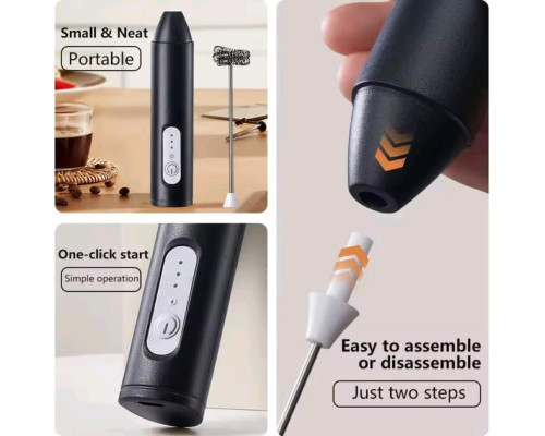 Капучинатор Wireless Milk Frother KD-306 на акумуляторі, чорний (2103)