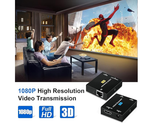 HDMI-подовжувач Ozvavzk MO-MINI YCQ-01 60 м 1080P @ 60 Гц Ethernet (3171)
