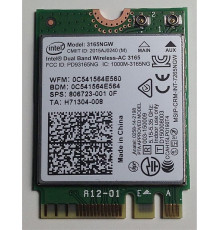 Дводіапазонний бездротовий адаптер Intel WIRELESS-AC 3165 3165.NGWG 1x1/AC+BT/M.2 (5029)