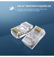Обтисна головка Ugreen 20329 RJ45 cat 5e для мережевих роз'ємів, пакет з 10 шт. (0021)
