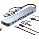 Багатопортовий адаптер Oliveria зі зчитувачем карток SD і TF, USB-C Hub 3.0, 8-в-1 (5026)