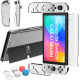 Чохол TPU Joy-Con та твердий захисний чохол з ПК, з 6 накладками, прозорий (5092)