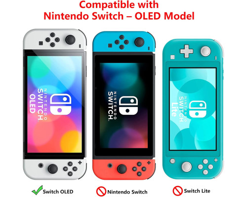 Чохол TPU Joy-Con та твердий захисний чохол з ПК, з 6 накладками, прозорий (5092)