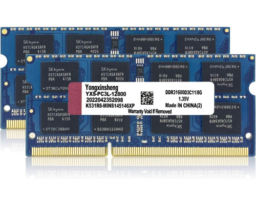 Комплект пам'яті 16 ГБ (2x8 ГБ) Yongxinsheng DDR3L / DDR3 RAM 1600 MHz (5127)