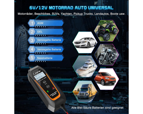Зарядний пристрій для акумуляторів 6 В/12 В 2 А 4 А BMK BMK V7 (my-18126)