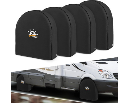 Комплект з 4 чохлів для покришок Zettum 600D Oxford PU для коліс діаметром 23-25 дюймів (58-63 см) з покриттям, міцний та водонепроникний (my-15139)