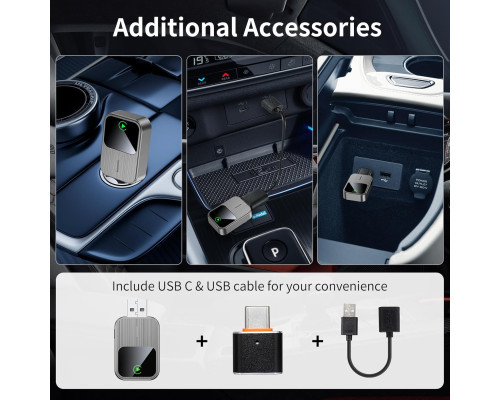 Бездротовий адаптер SOSECCE перетворює дротове підключення Apple CarPlay на бездротове білий (my-17129)