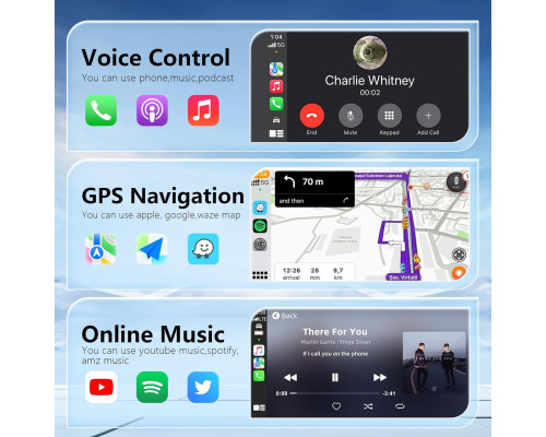 Бездротовий Bluetooth-адаптер 2-в-1 CarPlay для iPhone та Android Auto (my-17127)