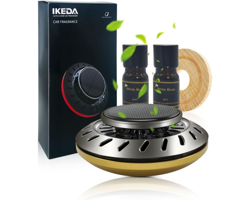 Освіжувач повітря для автомобіля Ikeda scents, парфумерний дифузор на сонячній батареї, автоматичне обертання, 60 днів свіжості (my-15063)