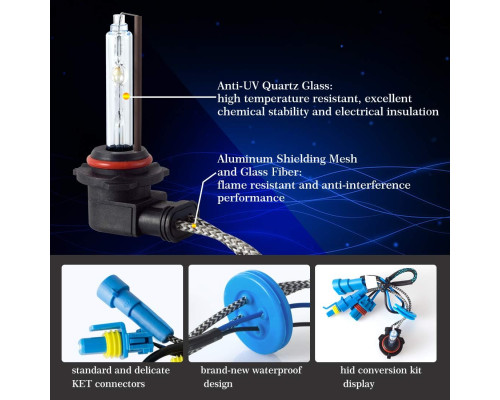 Ксенонові лампи для фар DZG HIR2 HB3 HB4 9012 9005 9006 HID 35 Вт 6000К, 3000 Lumen, білий (my-12002)