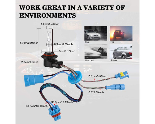 Ксенонові лампи для фар DZG HIR2 HB3 HB4 9012 9005 9006 HID 35 Вт 6000К, 3000 Lumen, білий (my-12002)
