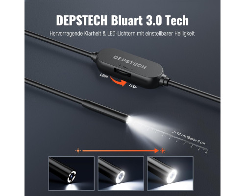 Ендоскопічна камера з підсвічуванням, ендоскоп DEPSTECH NTC53-JP 7 мм, 2 МП HD, тільки для iPhone/iPad/iOS, кабель 5 м (my-12068)