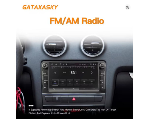 Автомобільна магнітола для Audi A3 8P S3 2003-2012 RS3 Sportback з GPS/CarPlay Android 12  (my-17095)