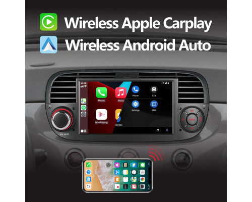 Автомобільна магнітола 7-дюймів YZKONG H-7027 для Fiat 500 2007-2015 Carplay/Android Car (my-17049)
