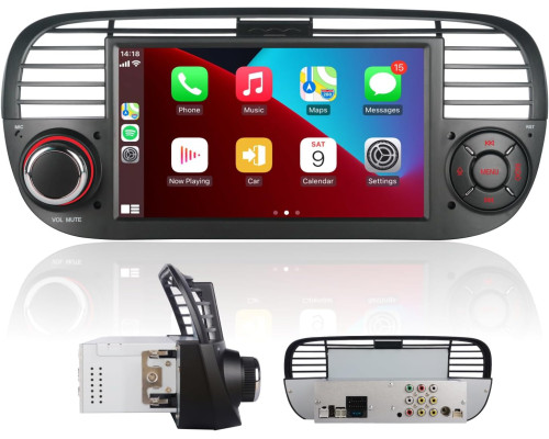 Автомобільна магнітола 7-дюймів YZKONG H-7027 для Fiat 500 2007-2015 Carplay/Android Car (my-17049)