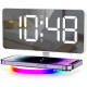 Цифровий будильник ORIA із бездротовою зарядкою, 10 режимів RGB Night Light (my-3081)