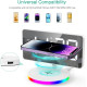 Цифровий будильник ORIA із бездротовою зарядкою, 10 режимів RGB Night Light (my-3081)
