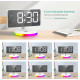Цифровий будильник ORIA із бездротовою зарядкою, 10 режимів RGB Night Light (my-3081)