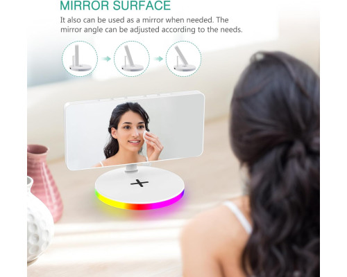 Цифровий будильник ORIA із бездротовою зарядкою, 10 режимів RGB Night Light (my-3081)