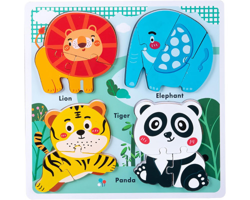 Дерев'яні пазли для малюків від 2 до 4 років Safari Animals HT HONOR PDE-1D (my-12089)