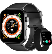 Смарт-годинник Blackview R30 Pro Black 1,85-дюймовий фітнес-трекер зі SpO2, пульсометром, монітором сну, зі 100+ спортивними режимами, лічильником калорій та кроків (my-9074)