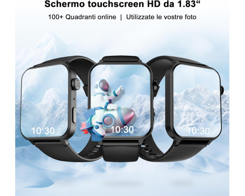 Смарт-годинник Blackview R30 Pro Black 1,85-дюймовий фітнес-трекер зі SpO2, пульсометром, монітором сну, зі 100+ спортивними режимами, лічильником калорій та кроків (my-9074)