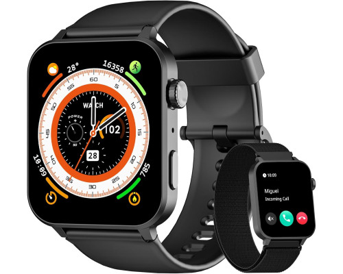 Смарт-годинник Blackview R30 Pro Black 1,85-дюймовий фітнес-трекер зі SpO2, пульсометром, монітором сну, зі 100+ спортивними режимами, лічильником калорій та кроків (my-9074)
