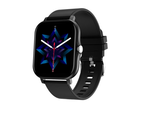 Смарт годинник GLOBEX фітнес браслет з силіконовим ремінцем, Bluetooth, чорний (my-9072)
