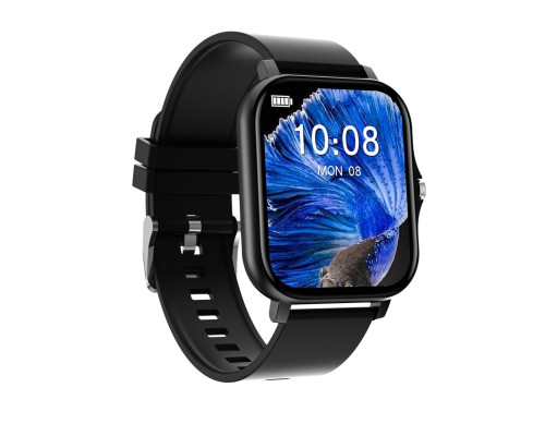 Смарт годинник GLOBEX фітнес браслет з силіконовим ремінцем, Bluetooth, чорний (my-9072)