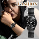 Годинник JewelryWe Watch для чоловіків і жінок, ультратонкі, легко читаються, з еластичним ремінцем, чорні (my-15231)