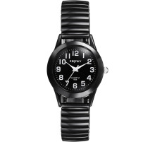 Годинник JewelryWe Watch для чоловіків і жінок, ультратонкі, легко читаються, з еластичним ремінцем, чорні (my-15231)