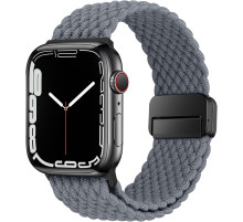 Еластичний плетений ремінець з магнітною застібкою HITZEE сумісний з Apple Watch (38/40/41/42 мм, Space Grey) (my-15285)