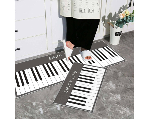 Килимок для кухні Hoimlm, упаковка з 2 кухонних доріжок 40x60 см + 40x120 см, сучасні, що миються, з геометричним візерунком, нековзний (my-12181)