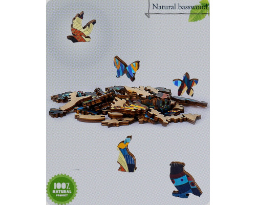 Дерев'яний пазл зі шматочками у формі тварин Siwilo Puzzler U2-daxiang-0 (my-4108)